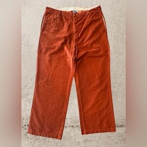 Lindland’s Cordarounds Pants Mens 38 Cotton Lined Made In USA Rusty Orange EUC